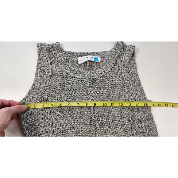 Sparrow grey knit sleevless tunic sweater with side slits XS minimalist career - Picture 10 of 10